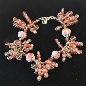 Crazy Beaded Bracelet in Pink and Silver
